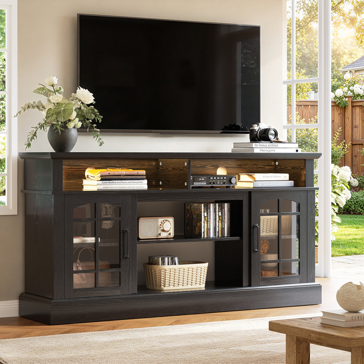 PAPROOS TV Stand with Storage for 65in TVs
