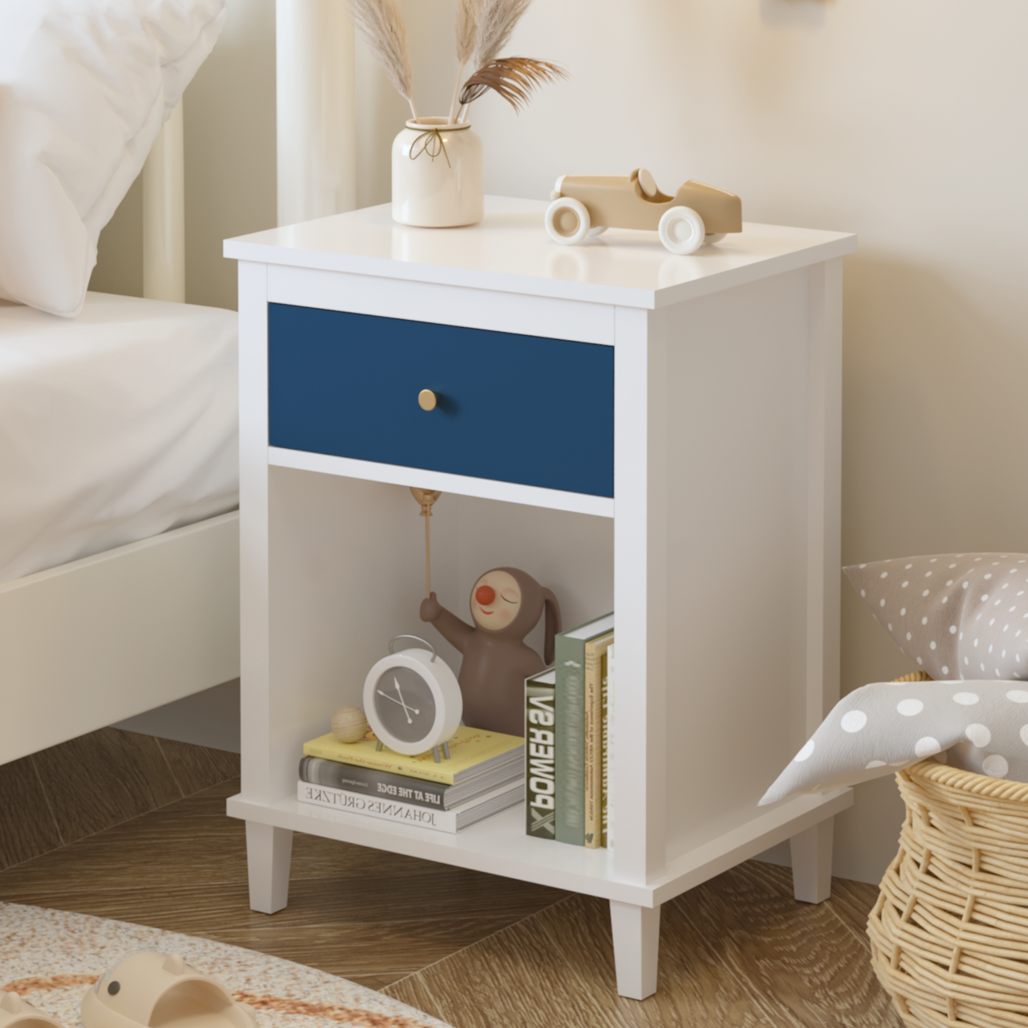 PAPROOS Nightstand with Drawer