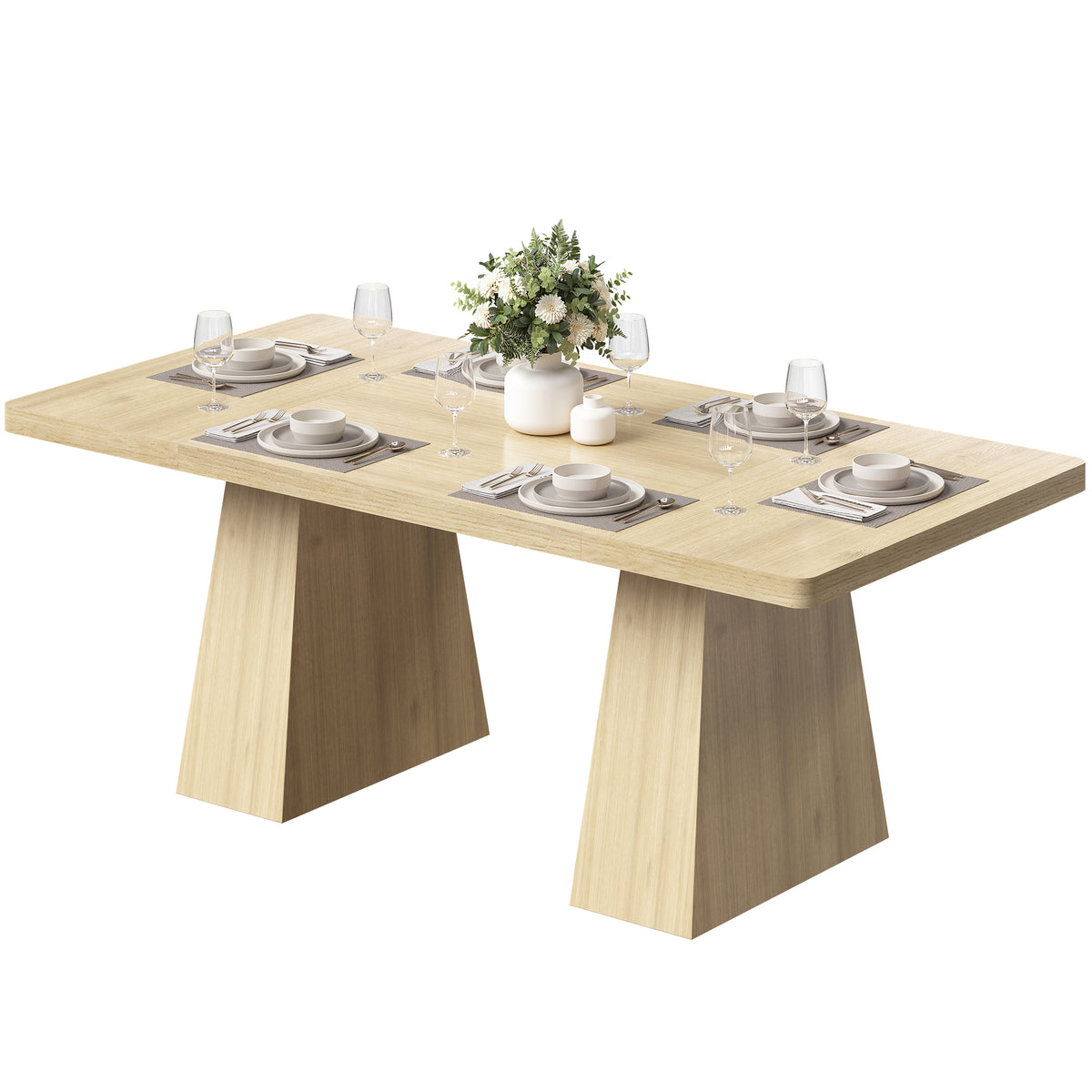 PAPROOS 62.2" Rectangular Dining Table