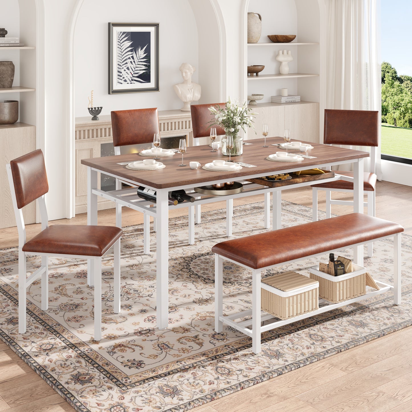 PAPROOS Dining Table Set for 6