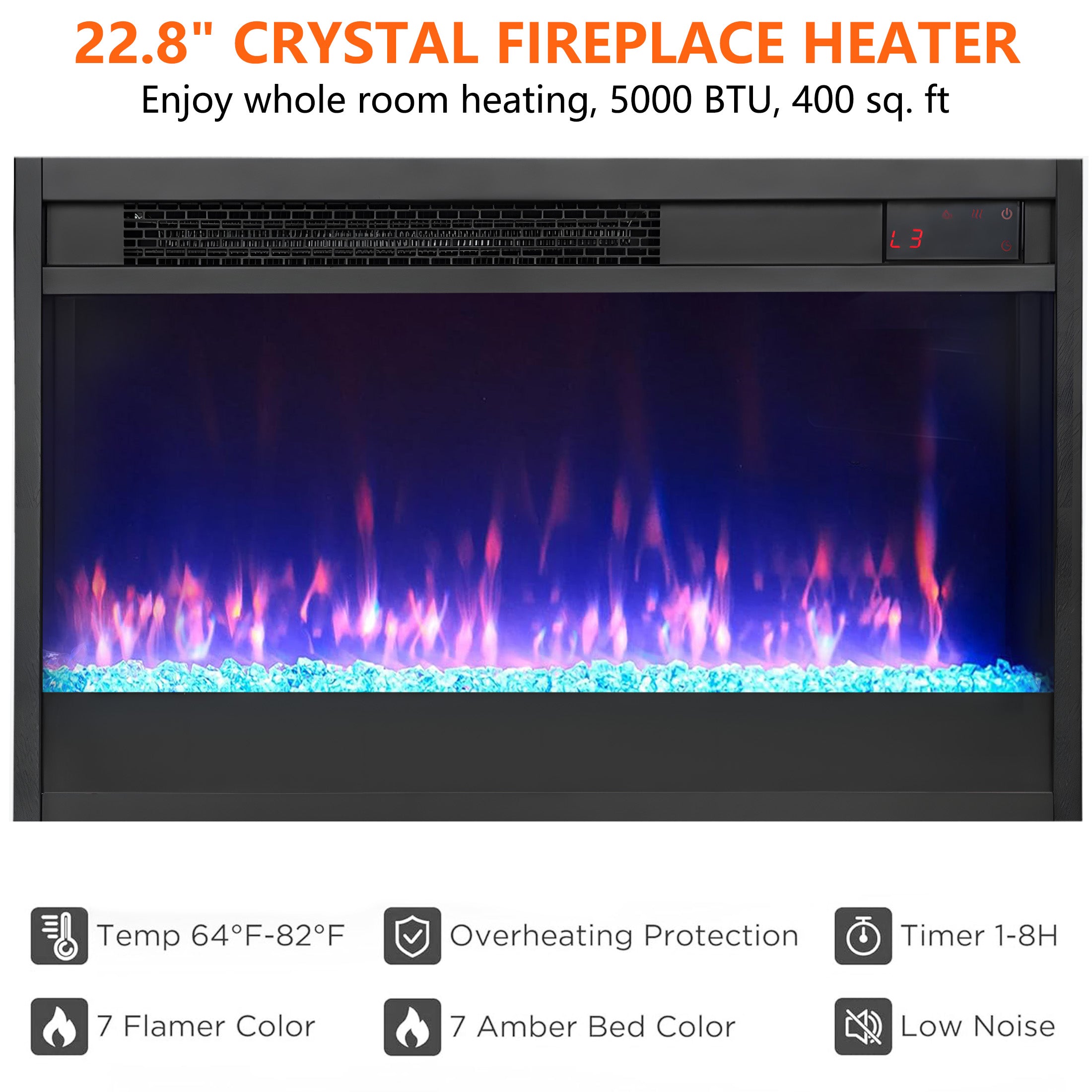 PAPROOS Fireplace TV Stand for TVs up to 60"
