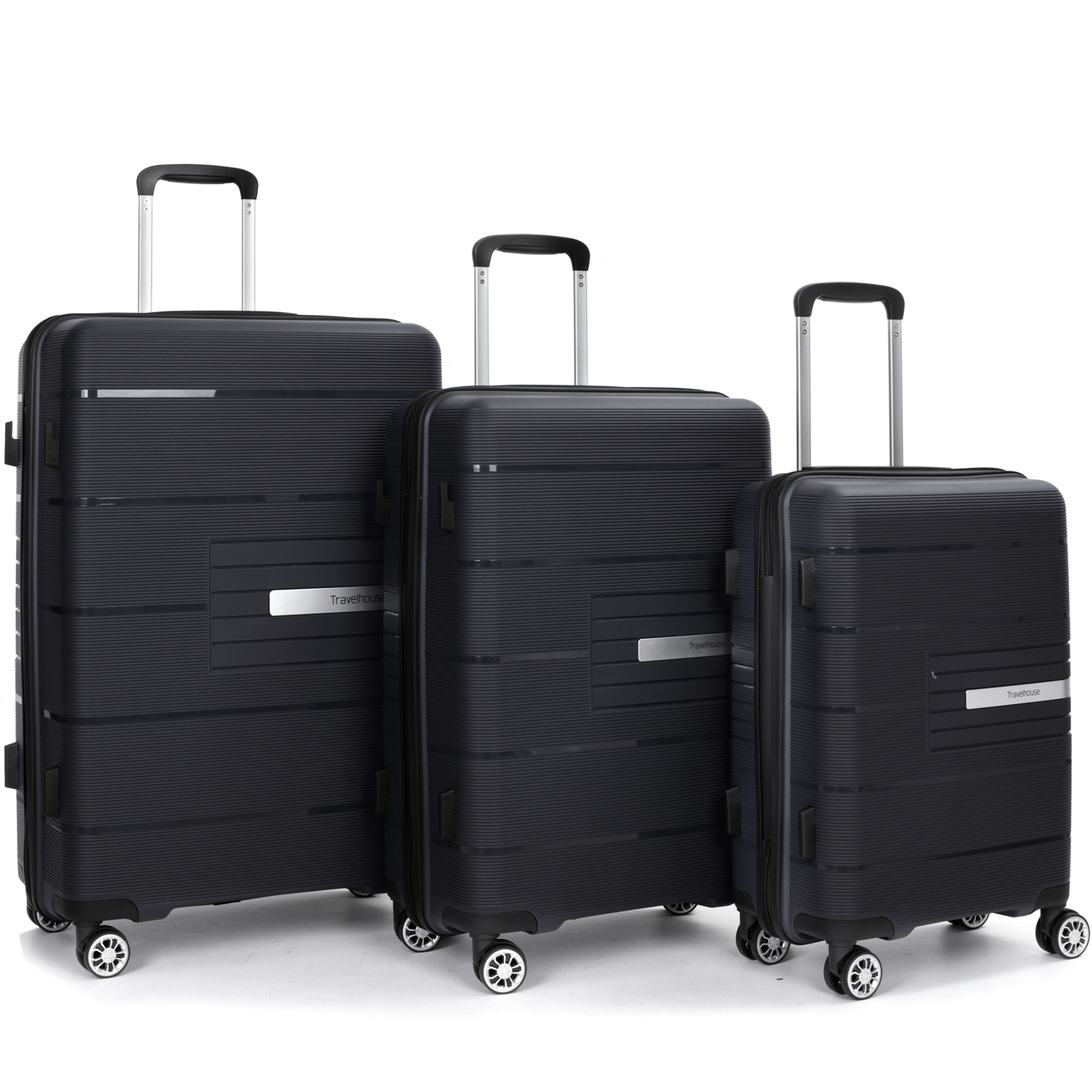 PAPROOS 3 Piece Luggage Set, 20" 24" 28" Hardside Luggage Set with Double Spinner Wheels and TSA Lockr