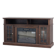Fireplace TV Stand, 1400W Electric TV Stand with Fireplace, 58in Electric Fireplace TV Stand for 65″ TVs, Farmhouse Entertainment Center with Adjustable Shelf, 62°F - 82°F Heating Range