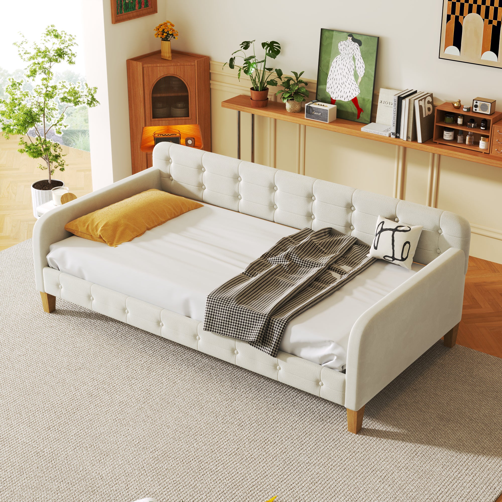 PAPROOS Full Size Upholstered Daybed