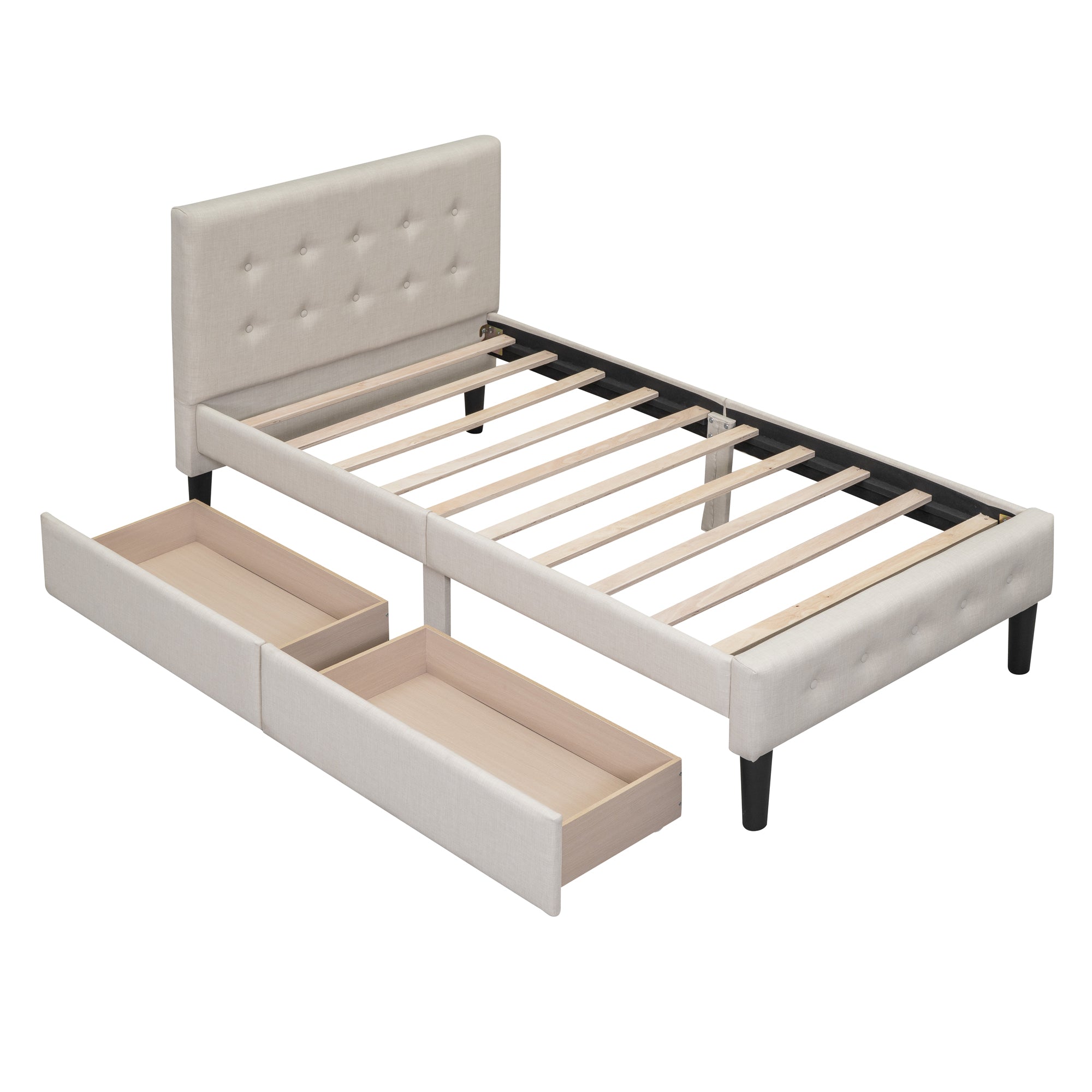 paproos Upholstered Platform Bed with Storage
