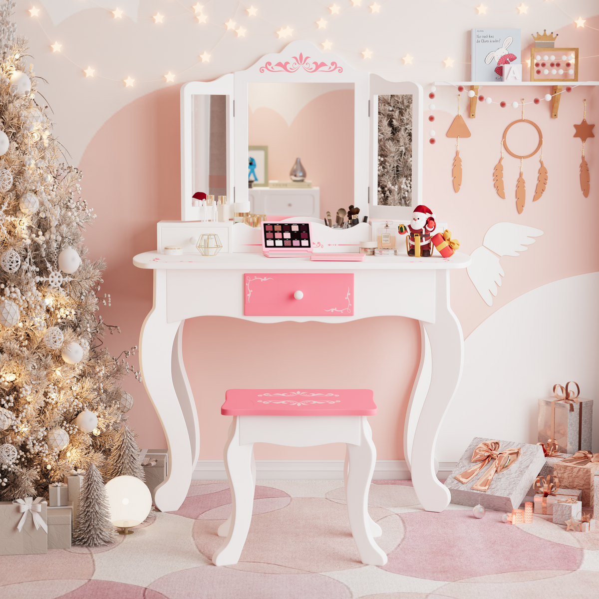 PAPROOS Kids Vanity with Mirrors