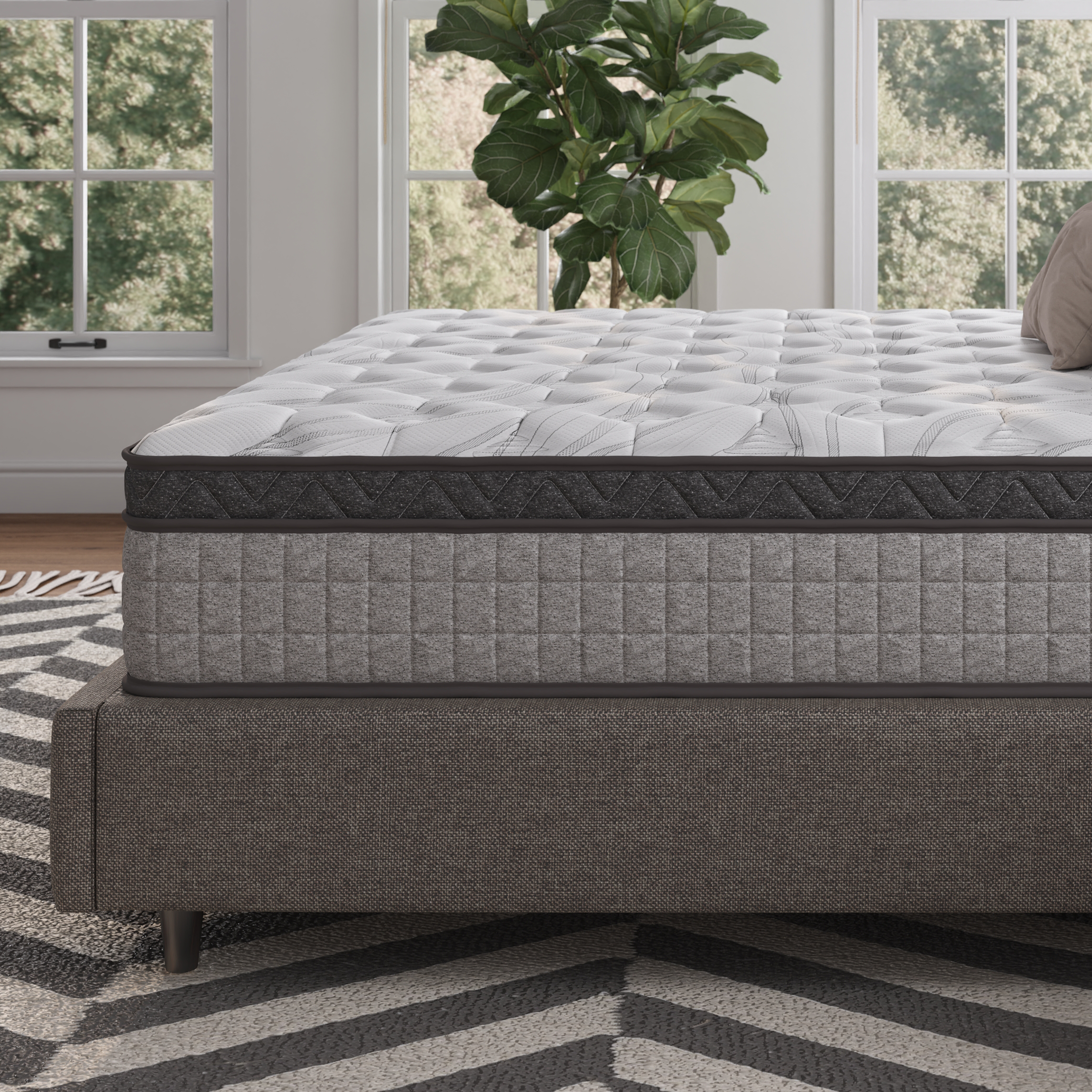 12 inch Twin Mattress, Gel Memory Foam Hybrid Mattress in a Box, Individual Pocket Spring Mattress, Medium Firm, CertiPUR-US Certified, Sleep Support & Pressure Relief, Grey