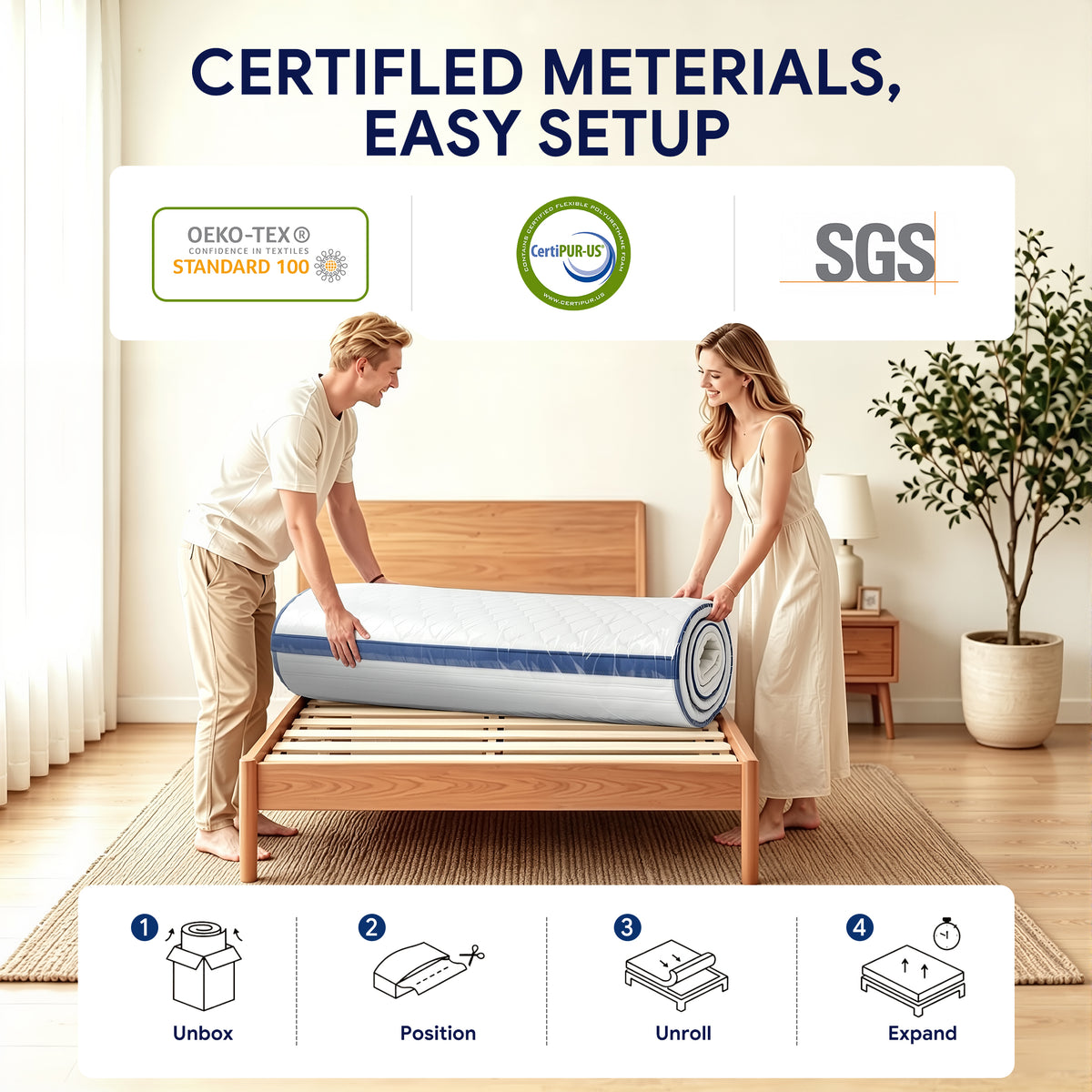 Paproos King Mattress, 12-inch Hybrid Mattress