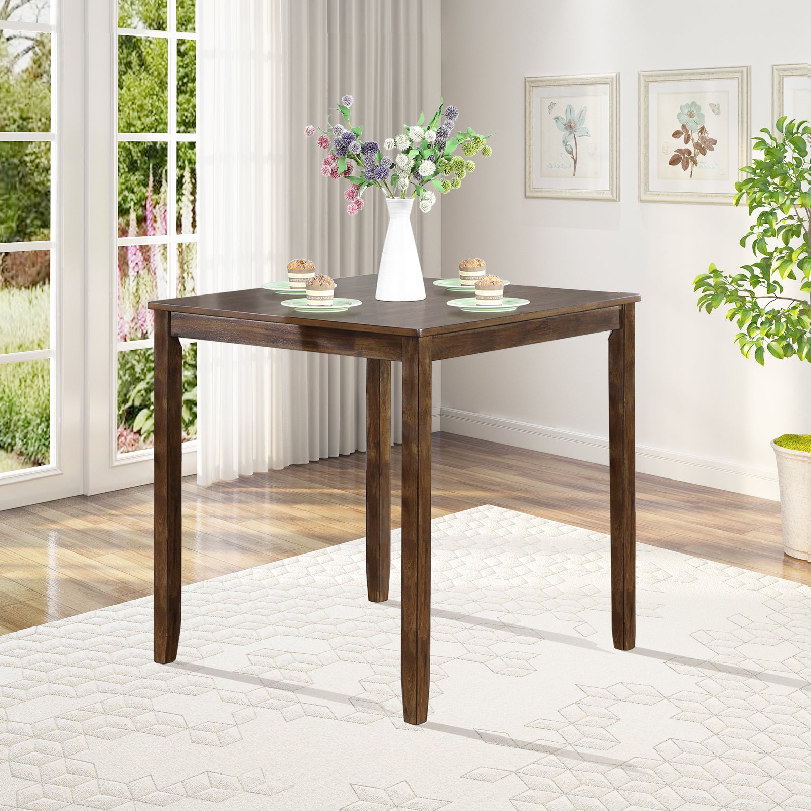 PAPROOS Solid Wood Dining Table