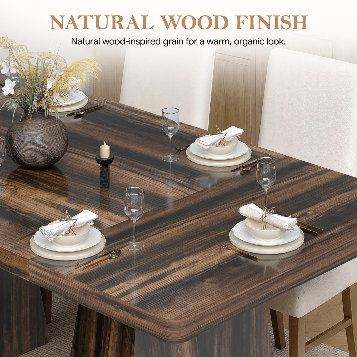 PAPROOS 62.2" Rectangular Dining Table