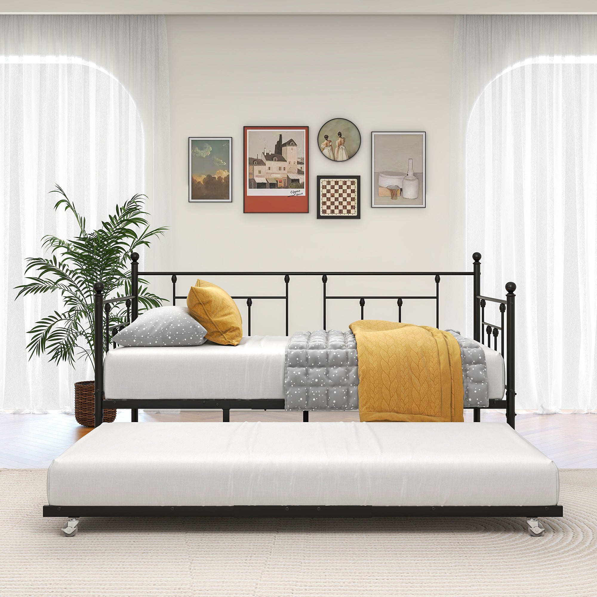 PAPROOS Daybed with Trundle Included
