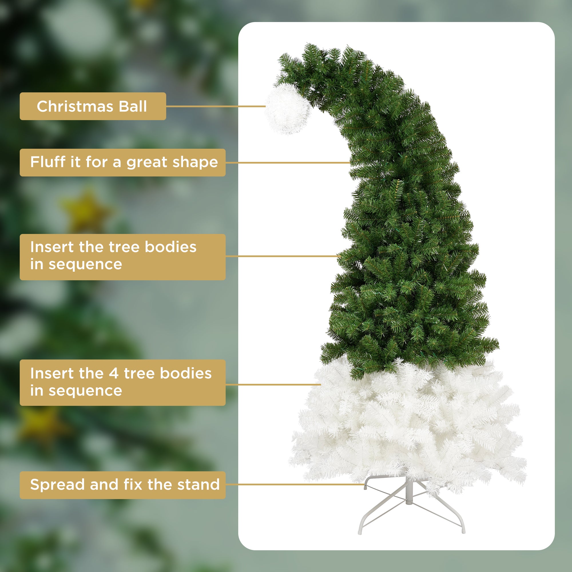 PAPROOS 6FT Prelit Christmas Tree