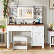 PAPROOS Vanity Set with Mirror and Lights