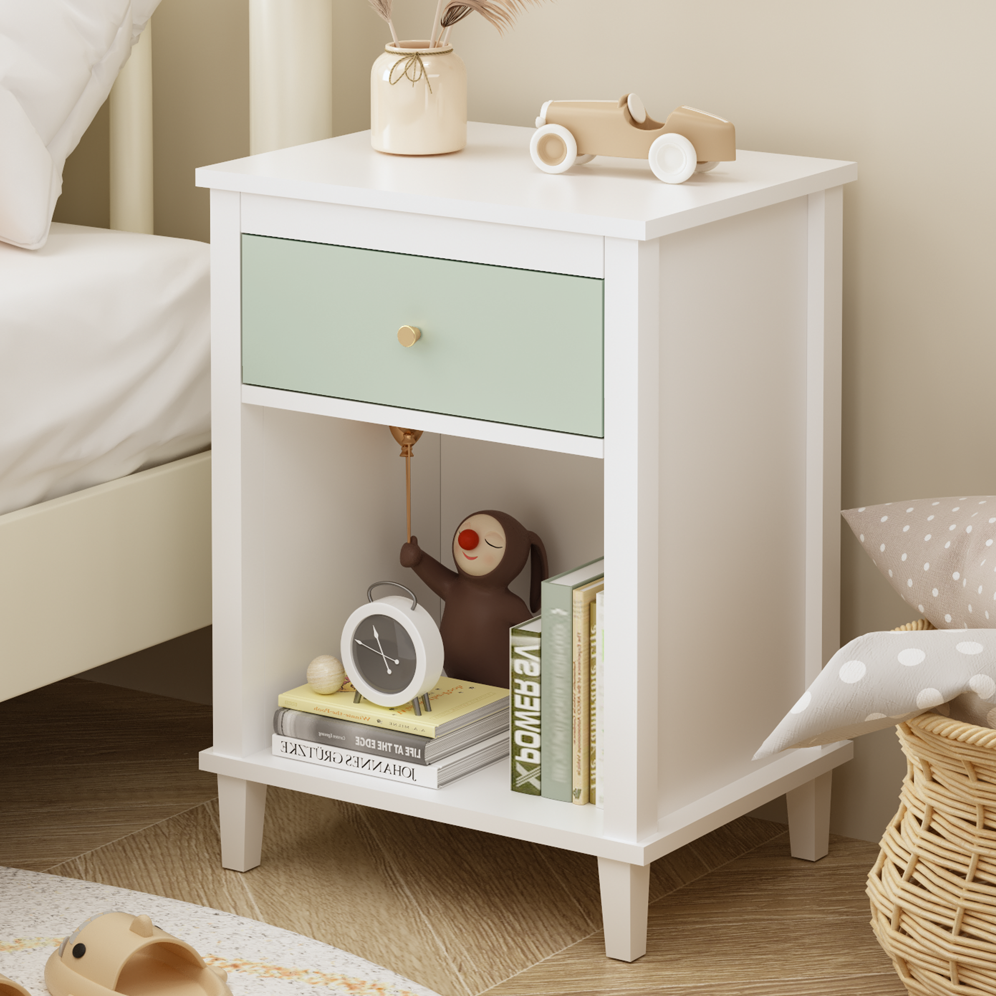 PAPROOS Nightstand with Drawer