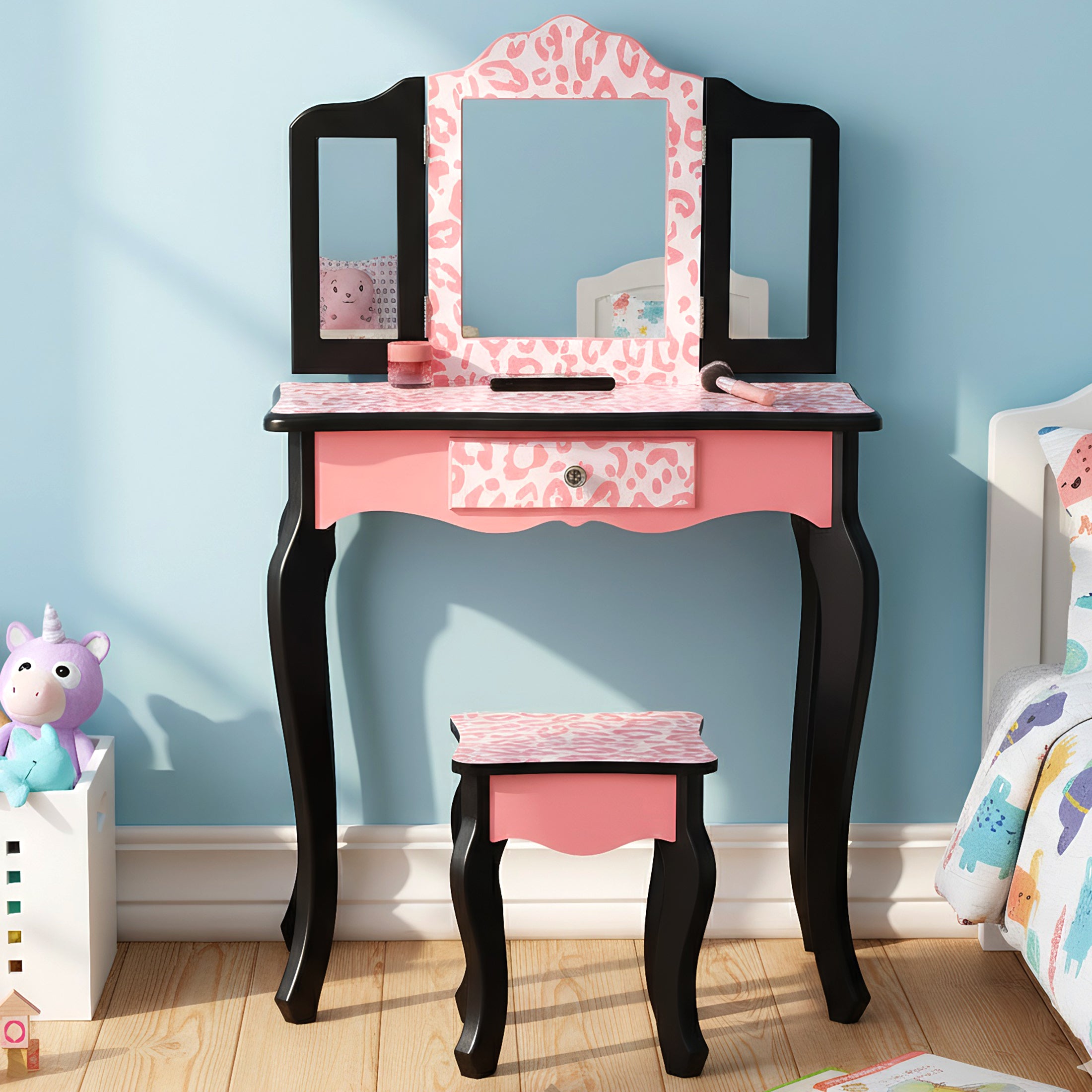 PAPROOS Kids Vanity with Mirrors