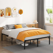 Full Size Metal Platform Bed, PAPROOS Heavy Duty Full Size Metal Bed Frame 13in Under-Bed Storage Space, Metal Full Bed Frame 500lbs Weight Capacity, No Box Spring Needed, Black