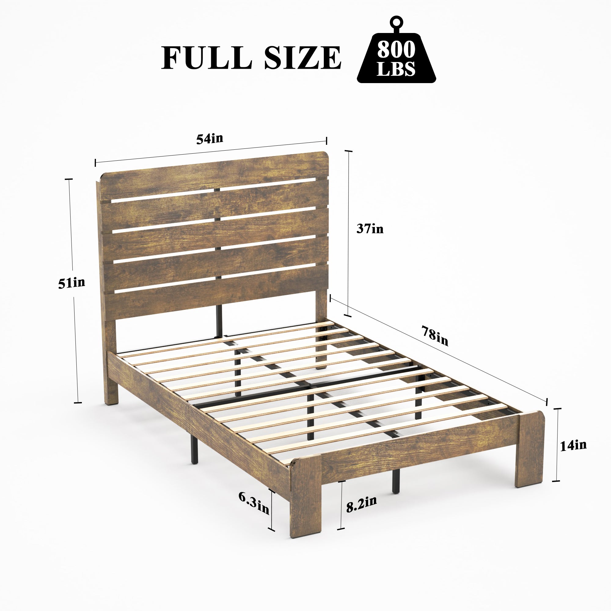 PAPROOS Full Size Bed Frame