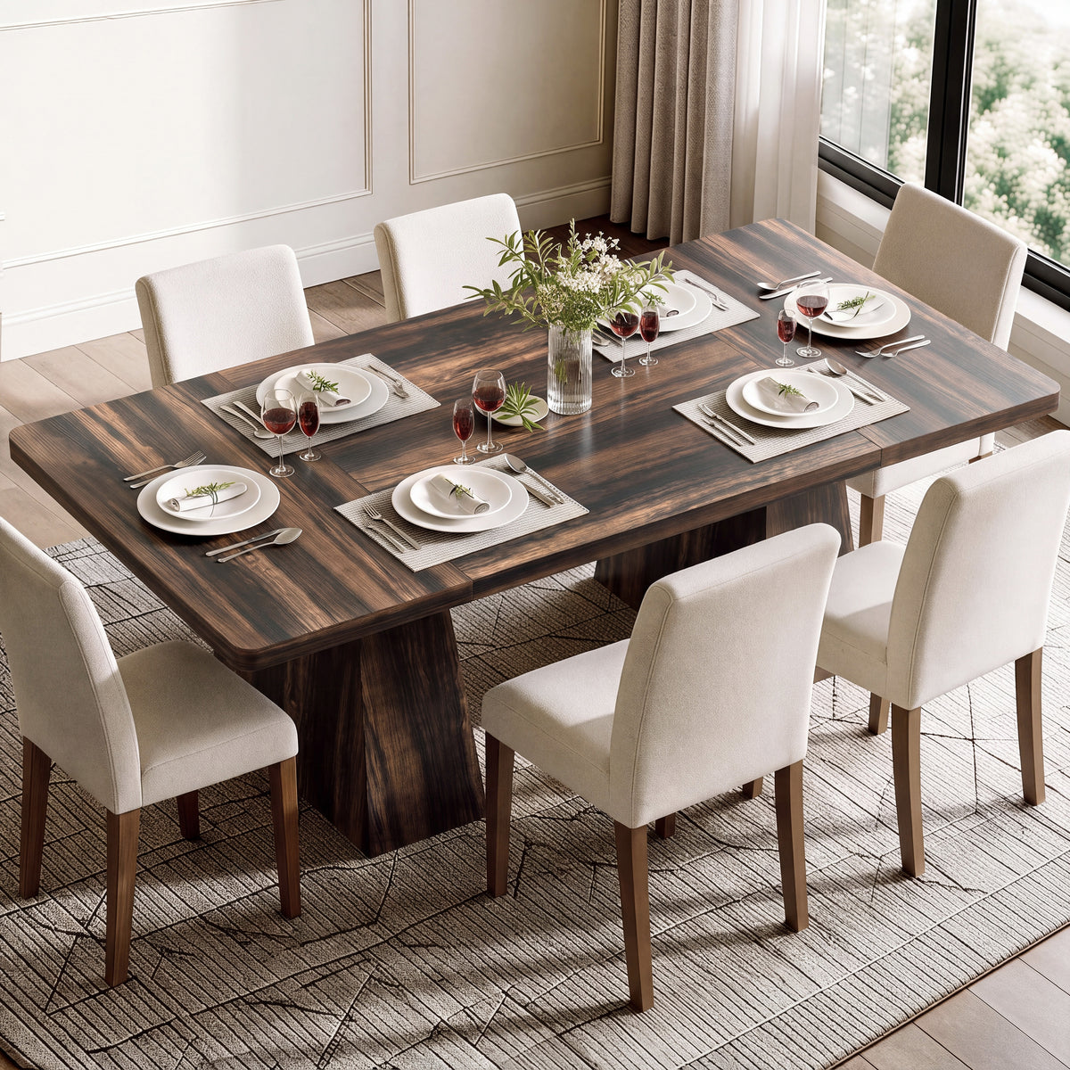 PAPROOS 62.2" Rectangular Dining Table