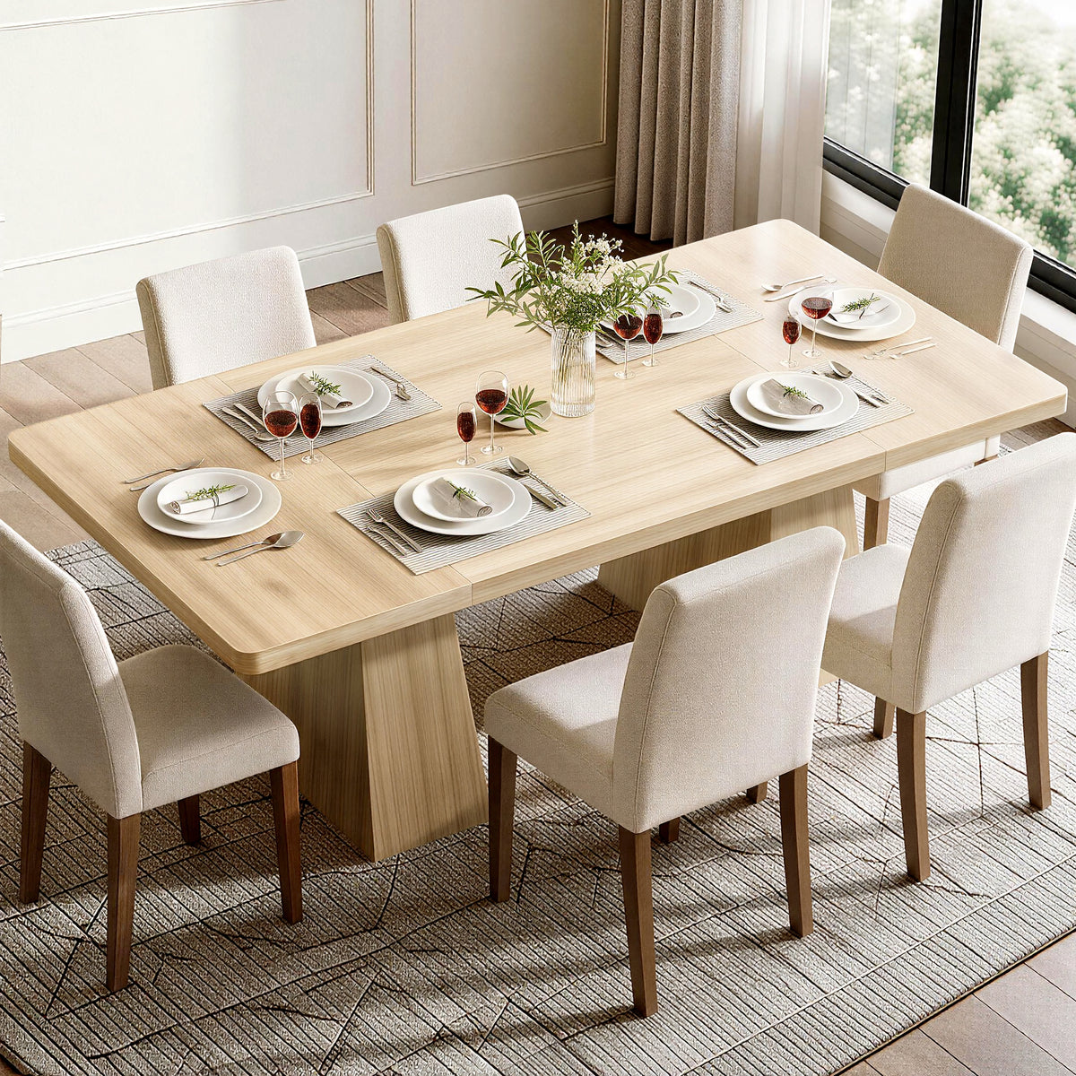 PAPROOS 62.2" Rectangular Dining Table