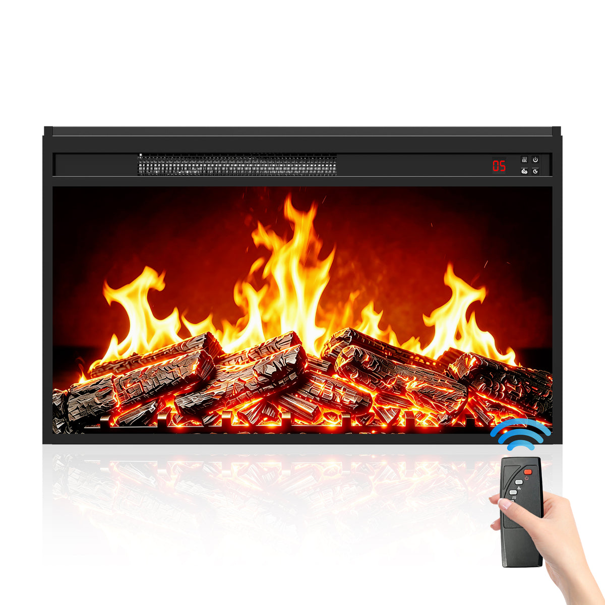 PAPROOS 30 Inch Electric Fireplace Insert