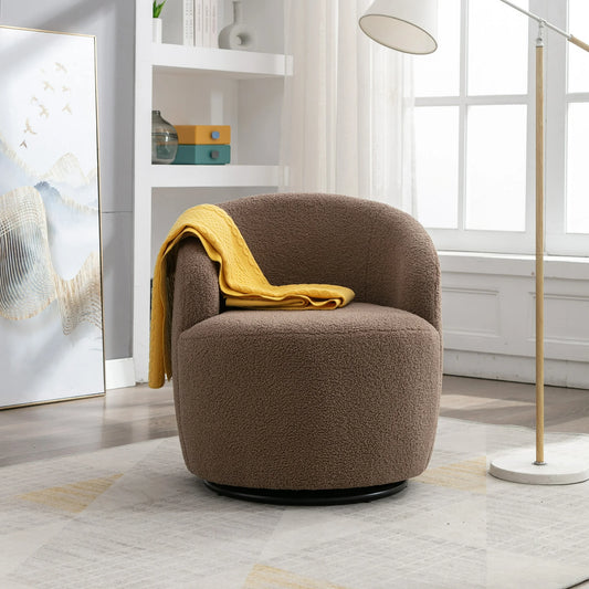 Swivel Teddy Chair, Coffee Brown