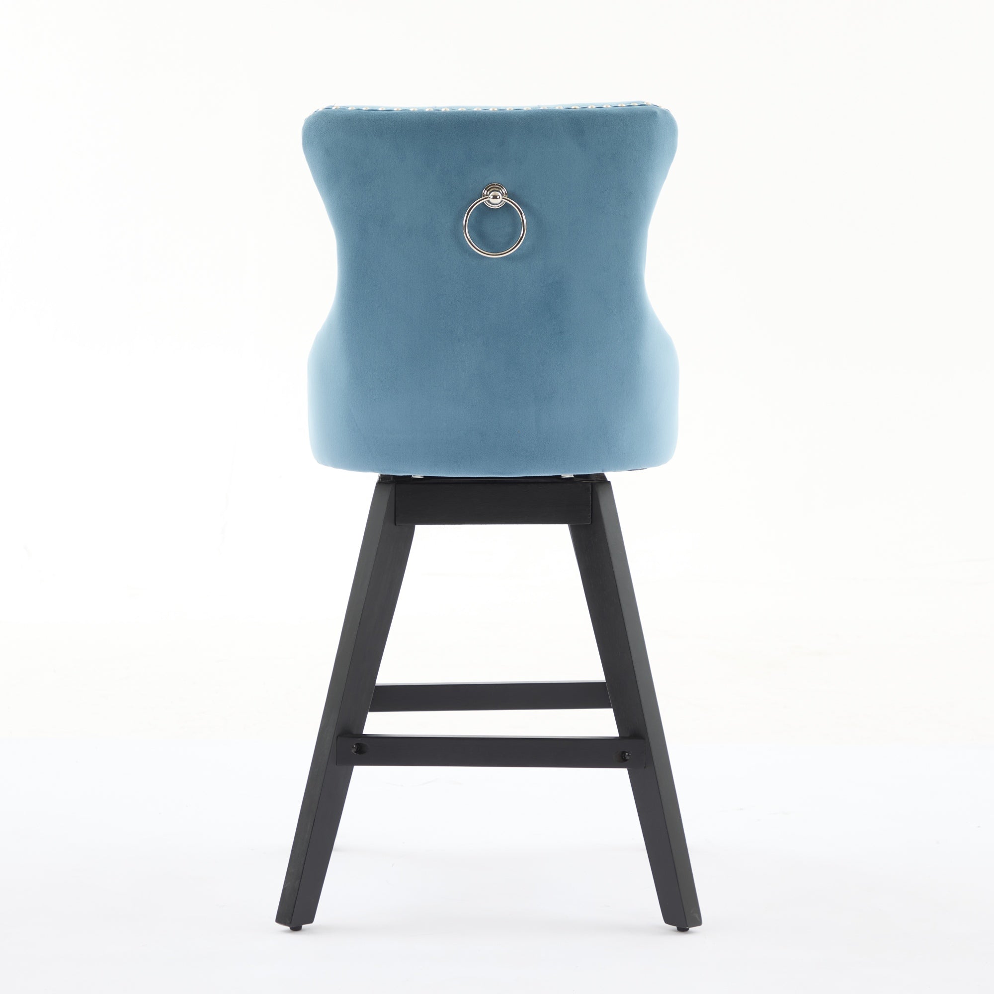 Swivel Bar Stools Set of 2, Velvet Counter Height Bar Stools with Back, Swivel Dining Chair with Button Tufted and Wooden Legs, Kitchen Chair Counter Stools for Kitchen Island