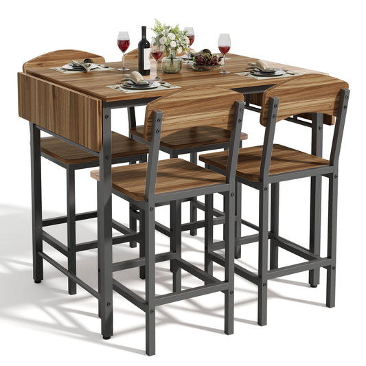 paproos 5-Piece Counter Height Dining Table and Chairs Set, LJC