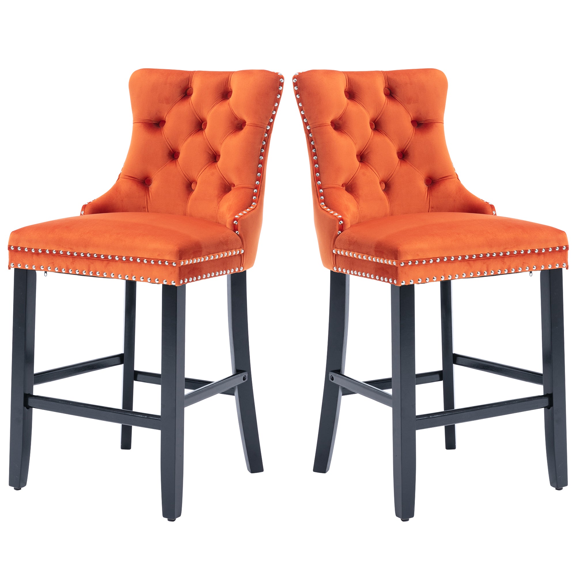 PAPROOS Upholstered Bar Stools Set of 2