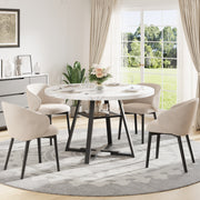 PAPROOS 43''Round Faux Marble Dining Table