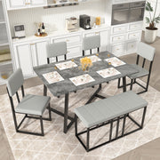 PAPROOS 6 Piece Dining Room Table Set