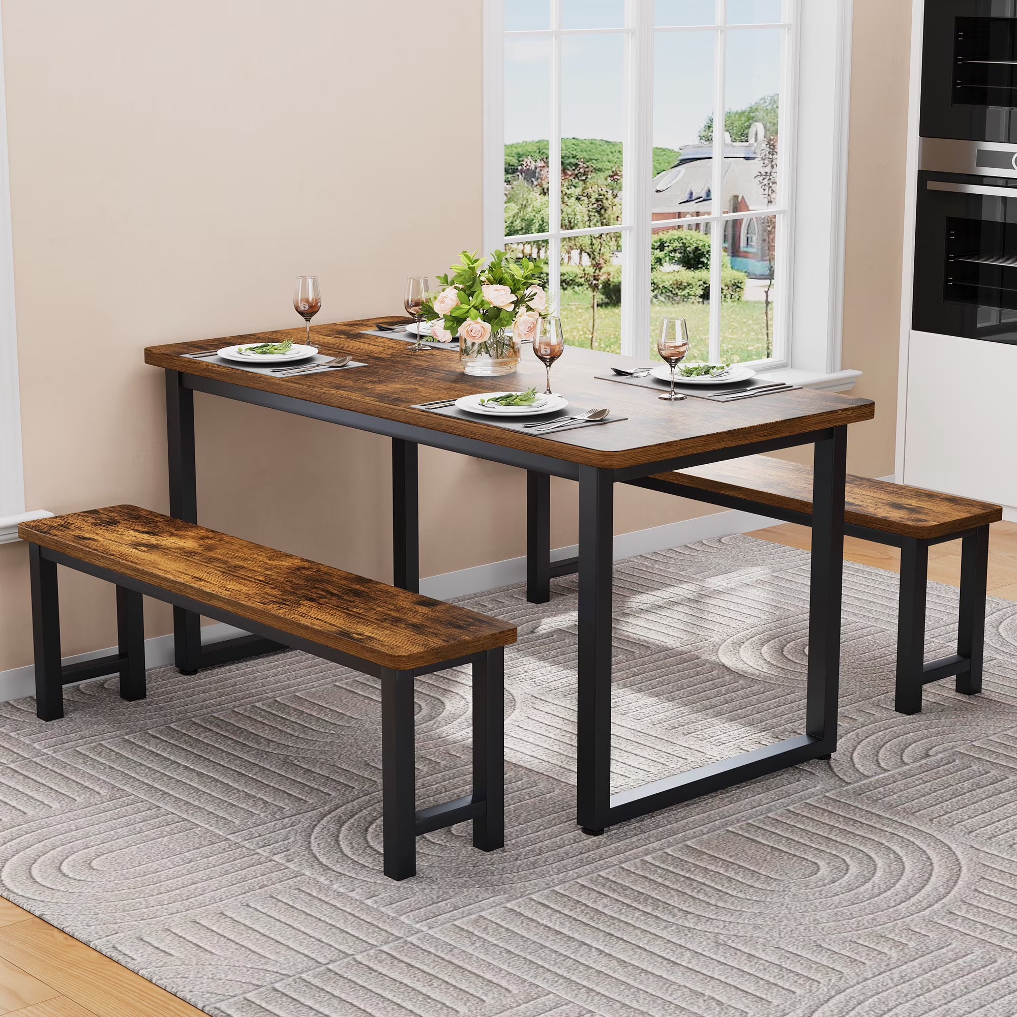 PAPROOS Dining Table Set for 4