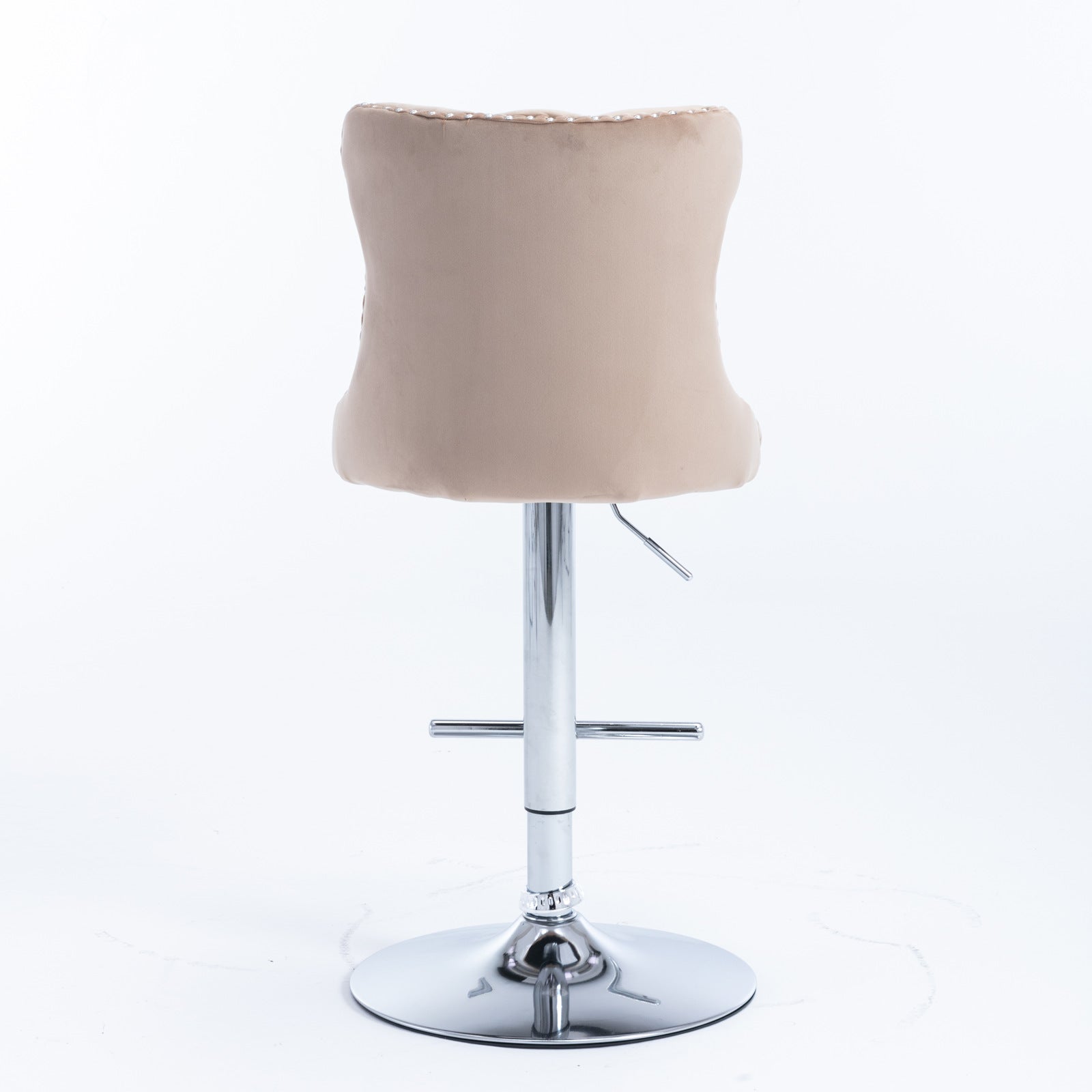 Swivel Bar Stools Set of 2, PAPROOS Adjustable Height Counter Height Bar Stools with Back, Velvet Dining Chair with Button Tufted & Nail Trim, Kitchen Chair for Kitchen Island Pub