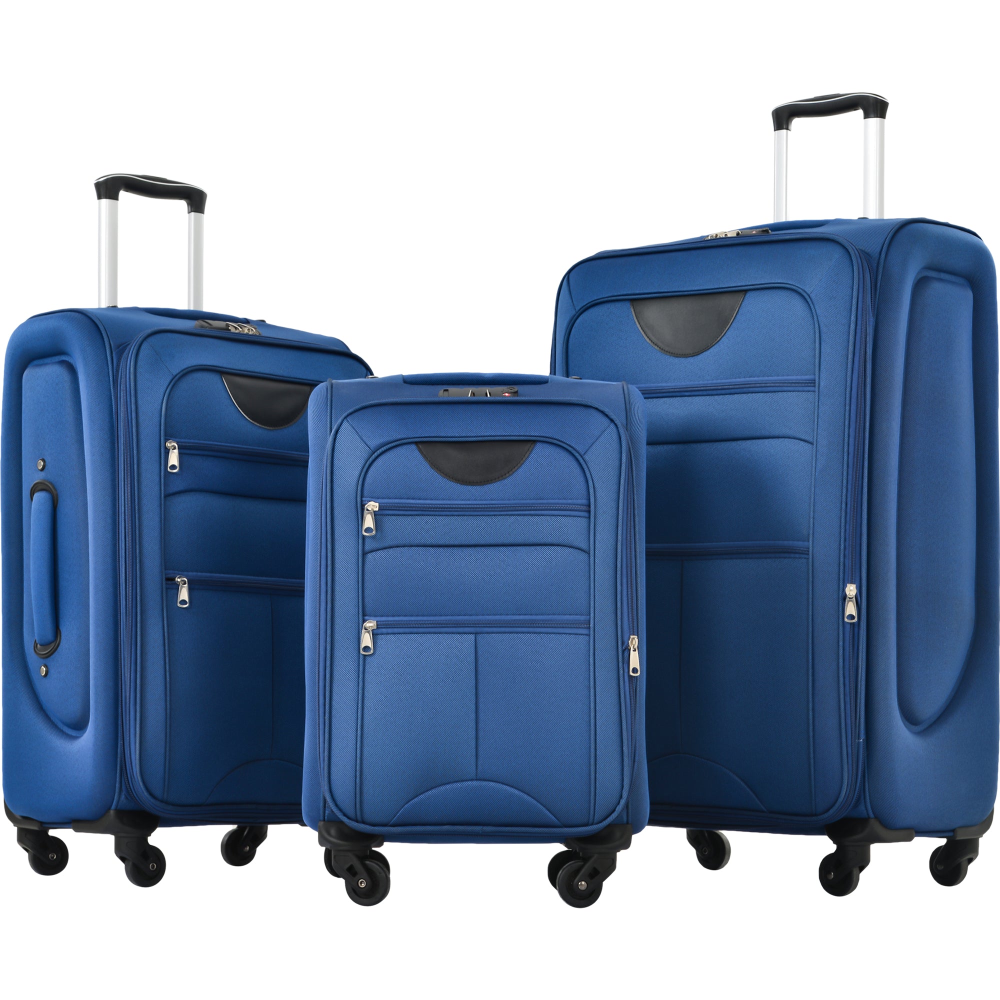 PAPROOS 3-Piece Luggage Set (20"/24"/28"), Softside Lightweight Suitcase with TSA-Lock and Spinner Wheels, Expandable Travel Luggage with Front Pocket for School, Travel