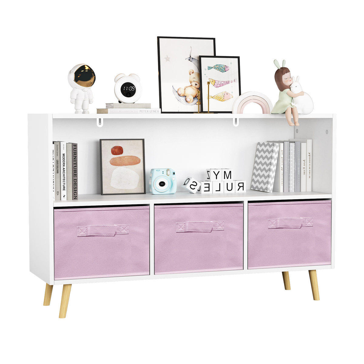 PAPROOS Kids Bookshelf and Storage