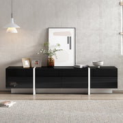 TV Stand for 80 Inch TVs, Paproos High Gloss Entertainment Center with Storage Cabinets, TV Cabinet with Drawers and Doors, Media Console Table for TVs Living Room, Office
