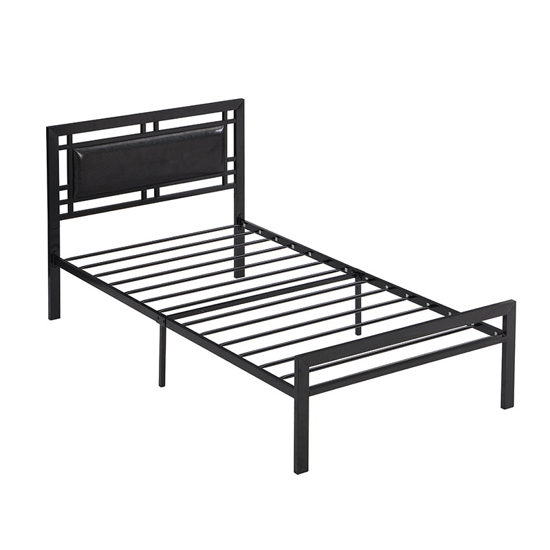 PAPROOS Twin Metal Bed Frame, Black
