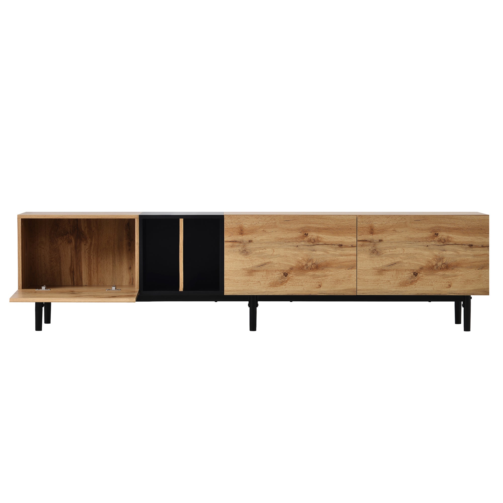 TV Stand for 80 Inch TVs, Paproos TV Console with Storage Cabinets, TV Cabinet with Doors, Media Console Table Entertainment Center for Living Room, Office