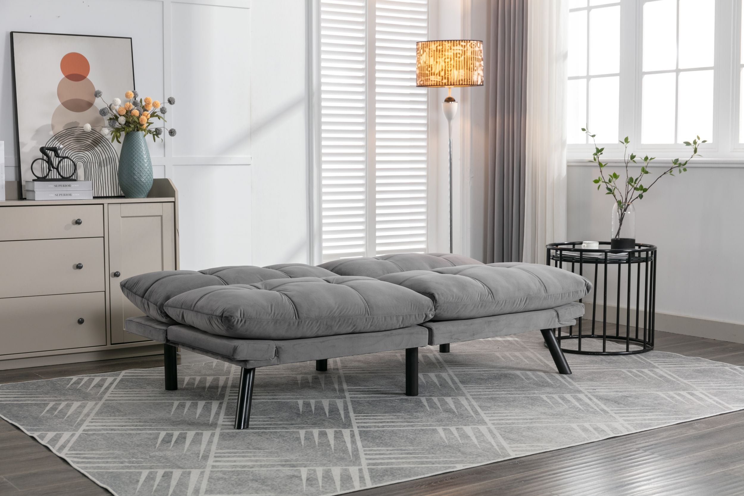 PAPROOS Convertible Sofa Bed, Folding Futon Sofa Bed, Upholstered Sofa Bed Couch, Loveseat Sleeper Sofa for Small Space, Apartment, Living Room