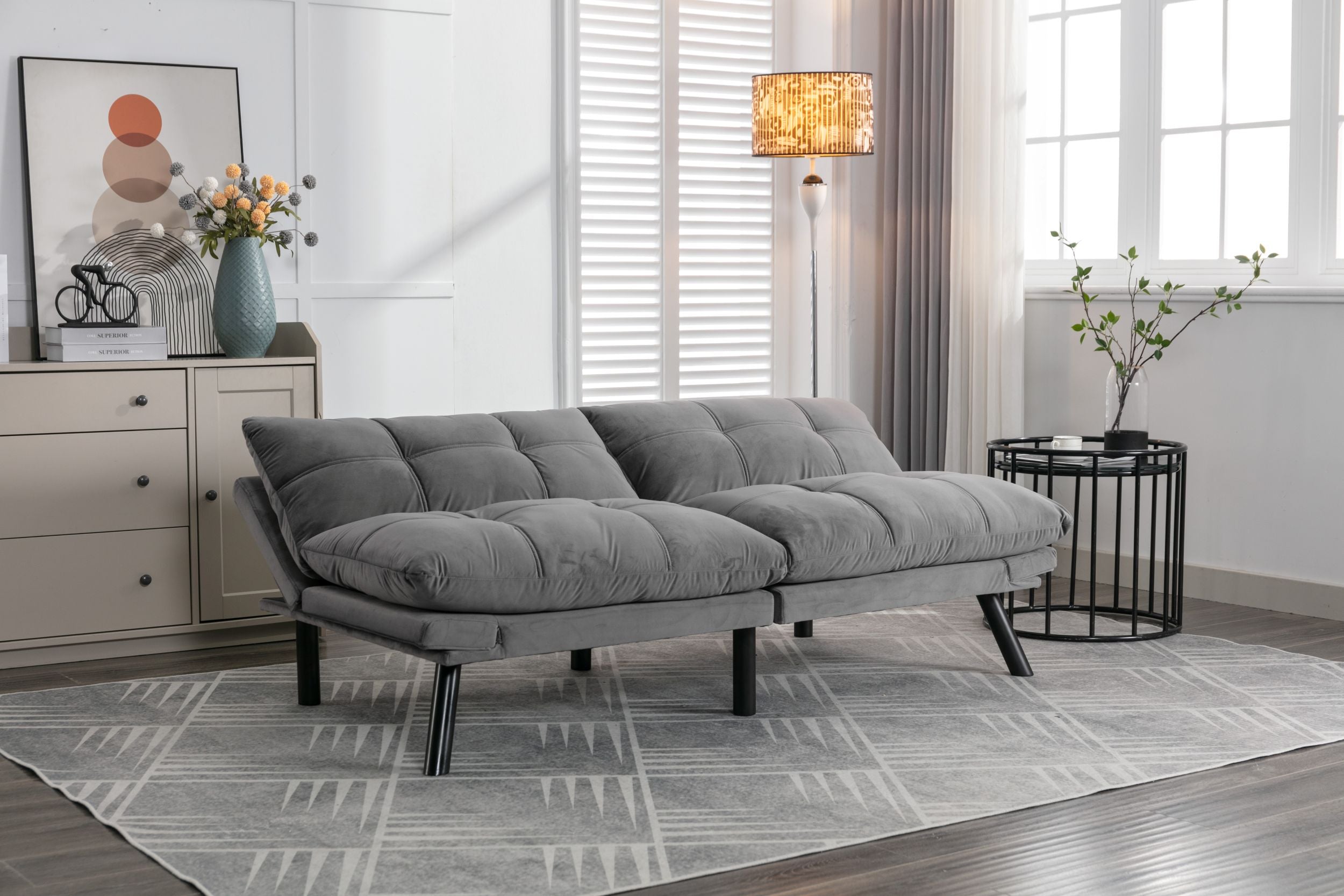 PAPROOS Convertible Sofa Bed, Folding Futon Sofa Bed, Upholstered Sofa Bed Couch, Loveseat Sleeper Sofa for Small Space, Apartment, Living Room