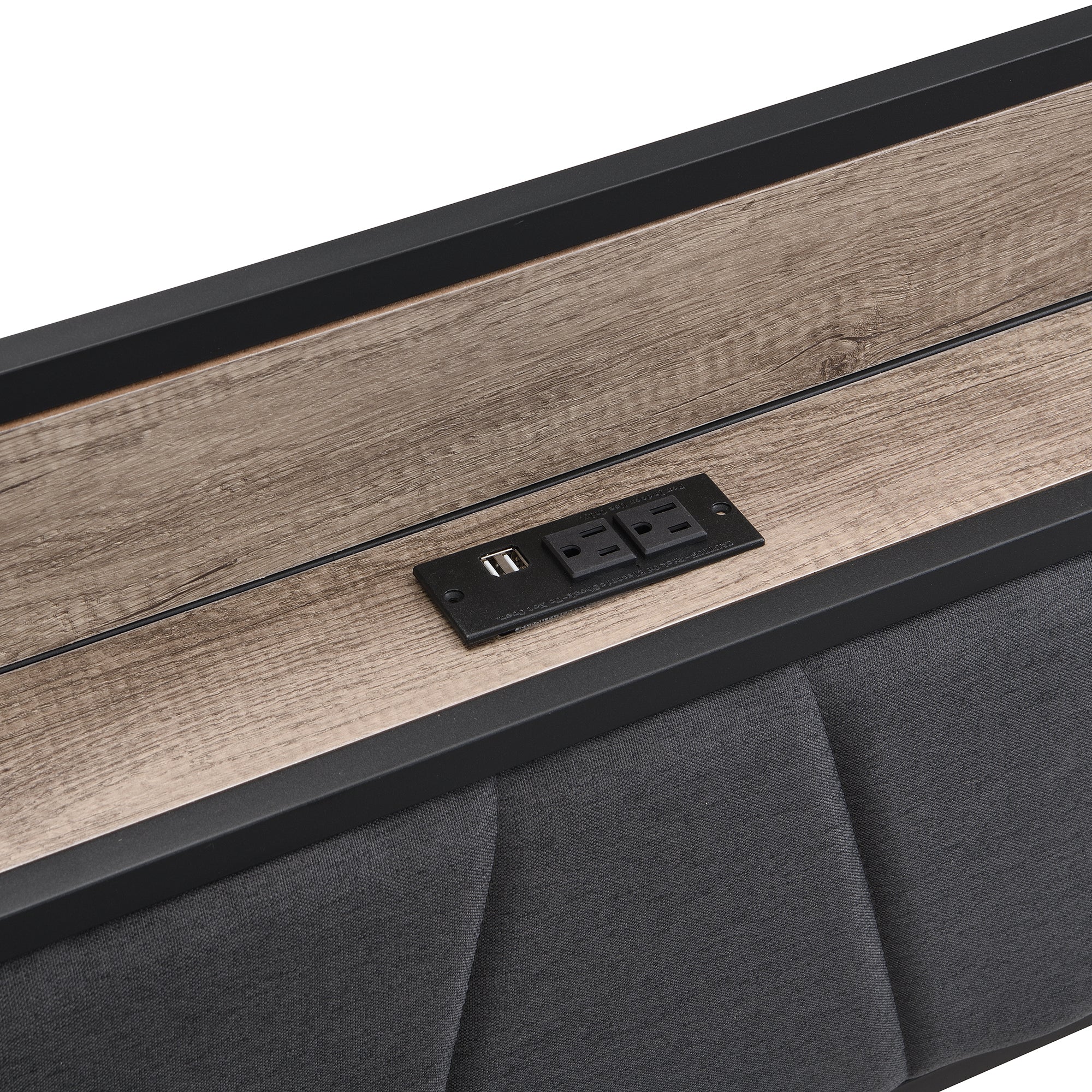 PAPROOS Full Size Bed Frame, Metal Platform Bed with Upholstered Storage Headboard, 2 drawers, Charging Station, Full Bed Frame with Metal Slats