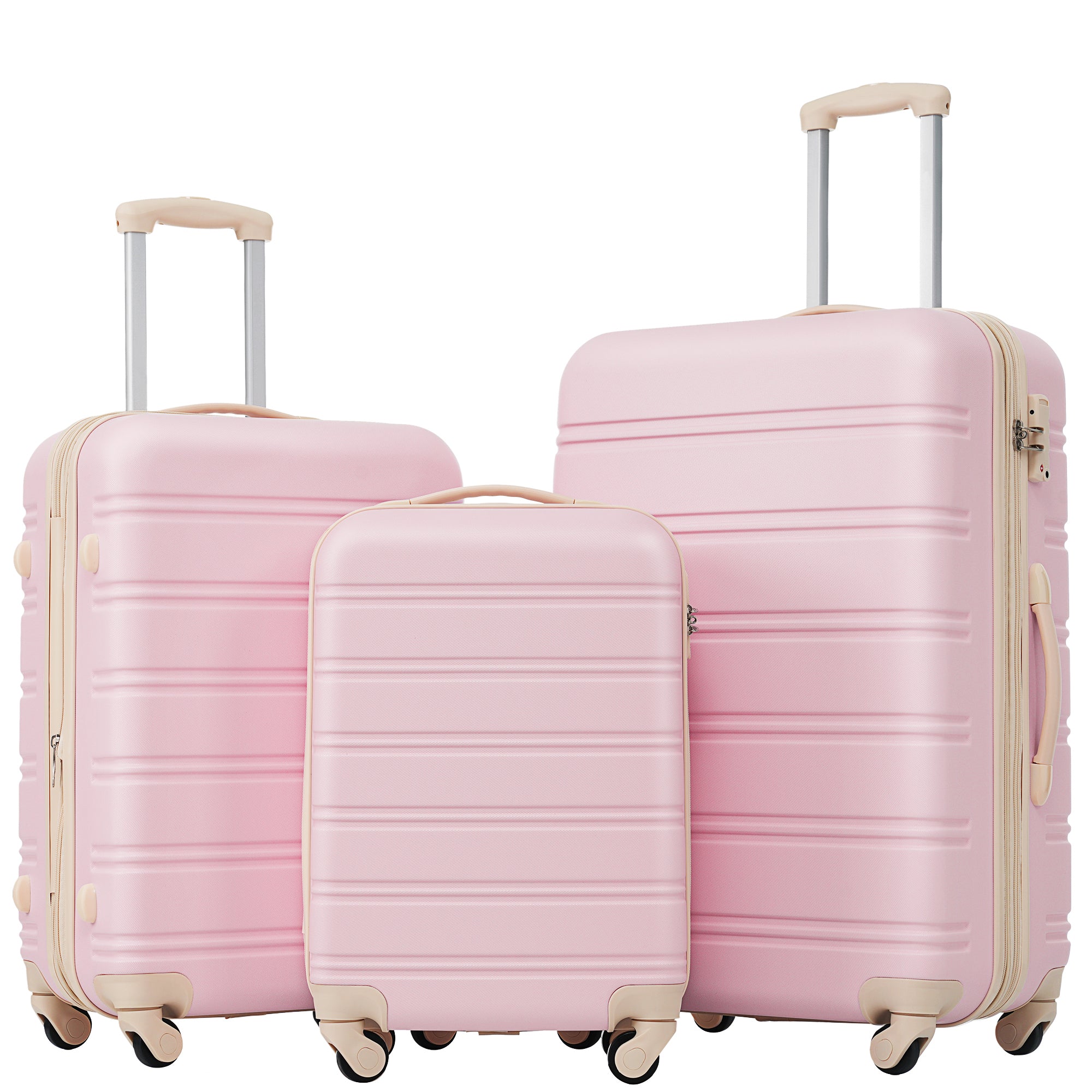 PAPROOS 3-Piece Luggage Set (20"/24"/28"), Hardshell Lightweight Suitcase with TSA-Lock and Spinner Wheels, Expandable Travel Luggage for School, Travel