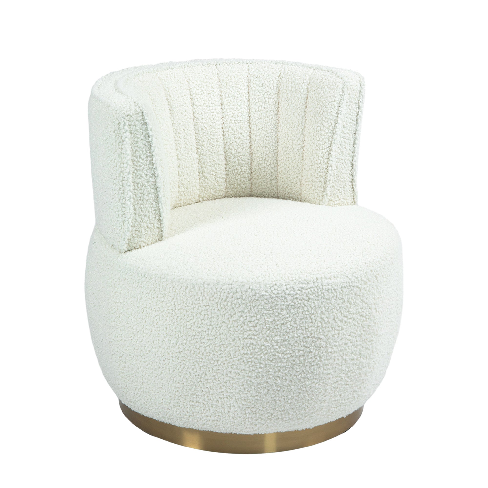 PAPROOS Swivel Accent Chair with Storage and Cat Bed Stool