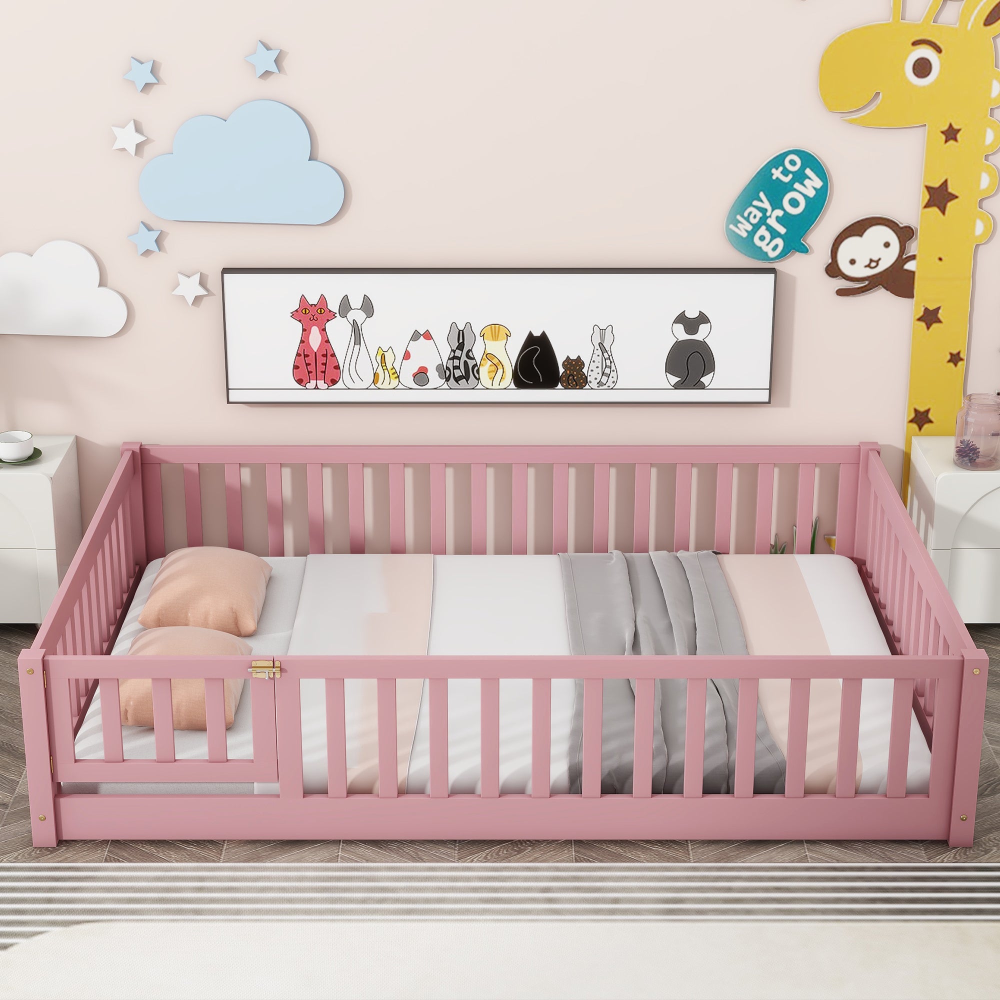 PAPROOS Wood Montessor Floor Bed