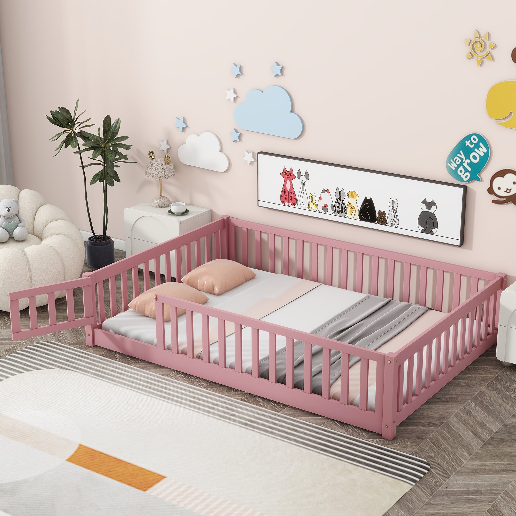 PAPROOS Wood Montessor Floor Bed