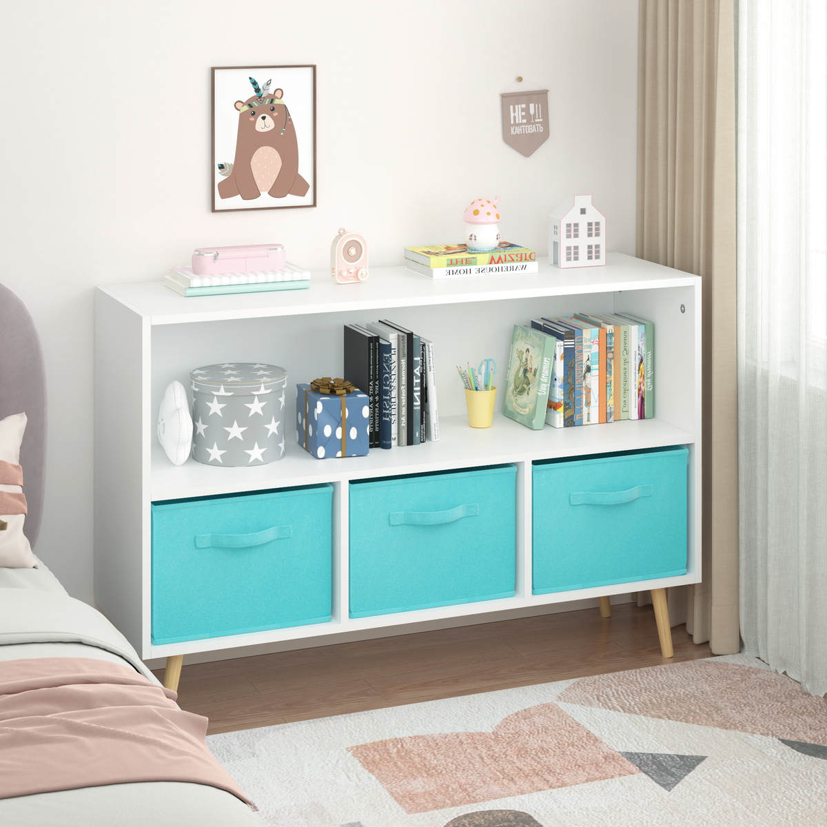 PAPROOS Kids Bookshelf and Storage