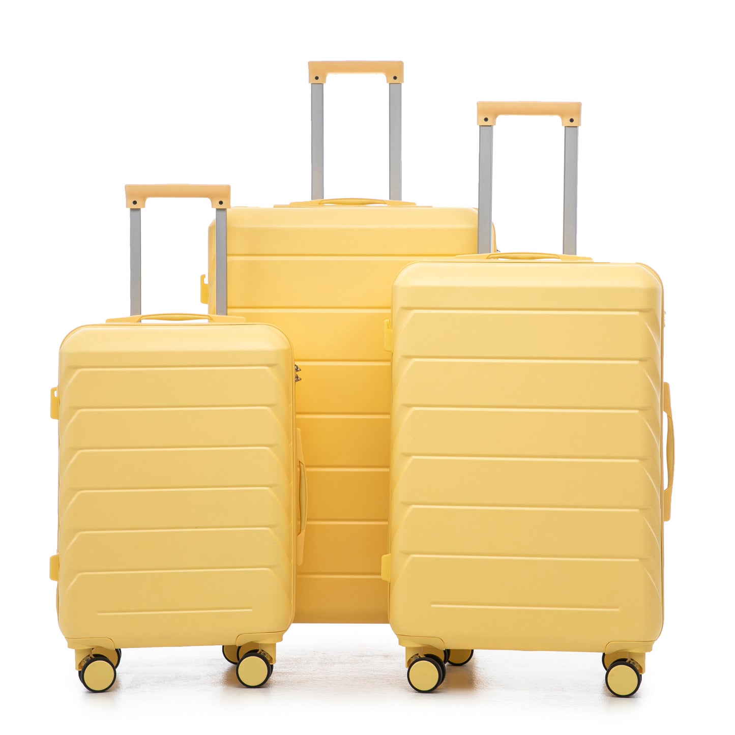 PAPROOS 3 Piece Luggage Set, ABS Carry-on Luggage Set with Spinner Wheels and TSA Lock, Lightweight Hardside Luggage, 20/24/28 Inch Rolling Suitcase Set for Travel Business Trip, Beige