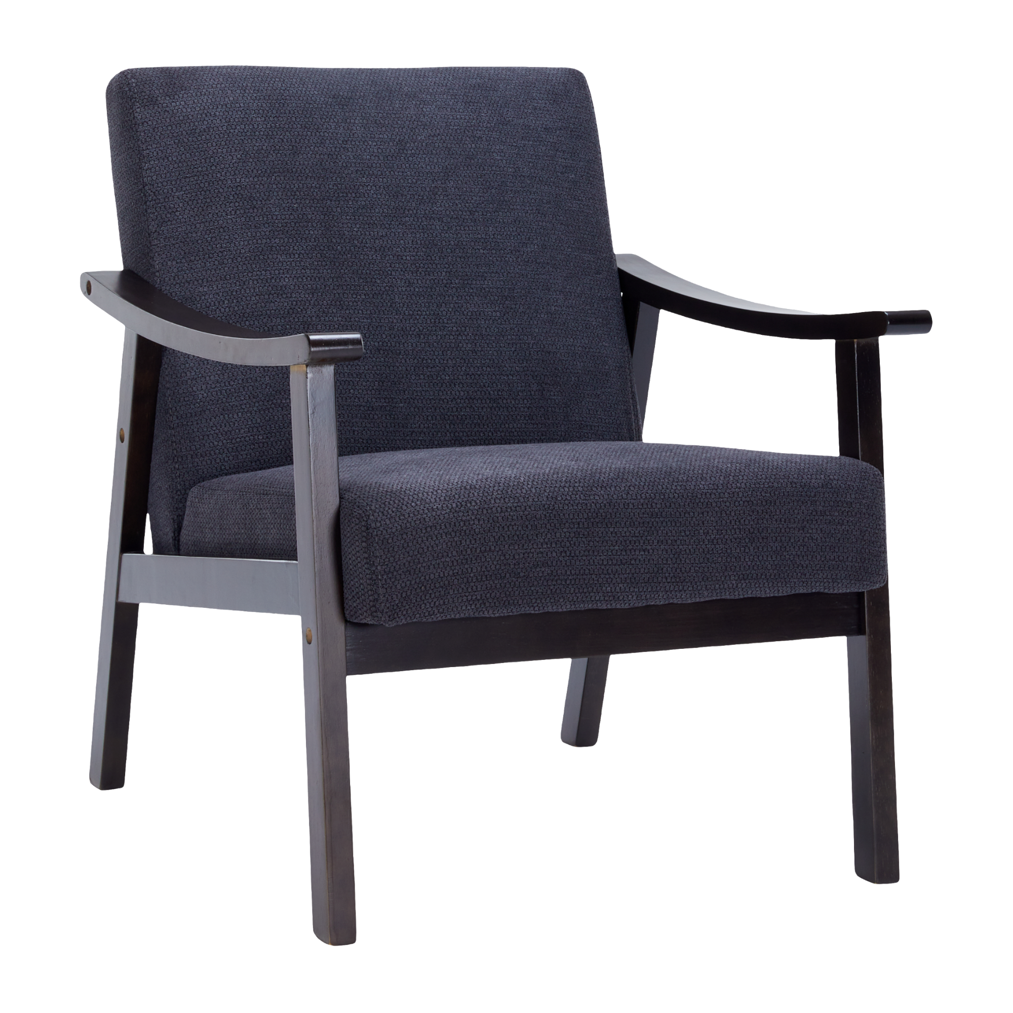 PAPROOS Accent Chair, Mid-Century Modern Arm Chair, Upholstered Chair Reading Chair Lounge Chair with Wood Frame for Living Room Bedroom Sunroom, White