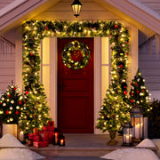 PAPROOS Pre-lit Christmas Decoration 4-Piece Set