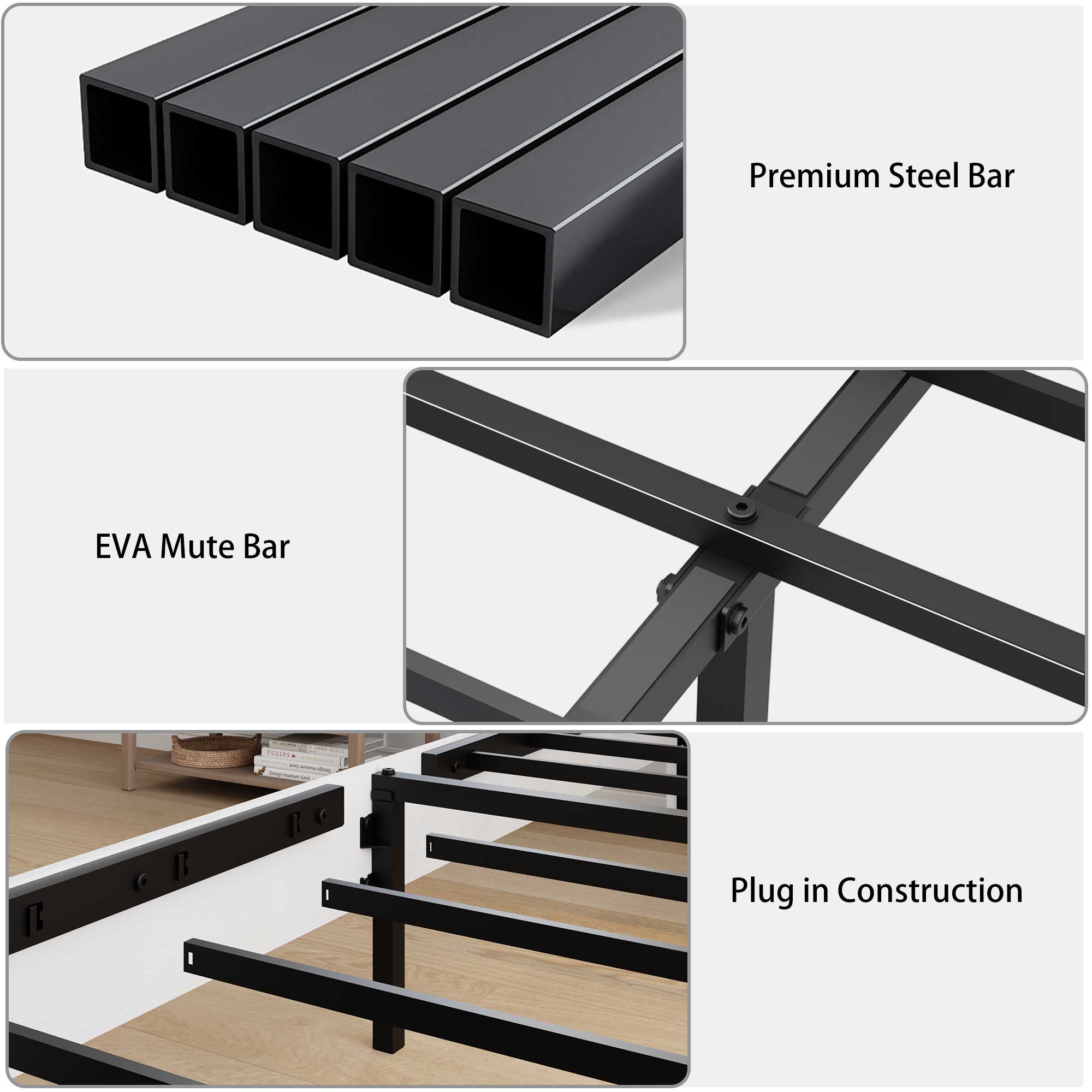 PAPROOS Bed Frame with Headboard