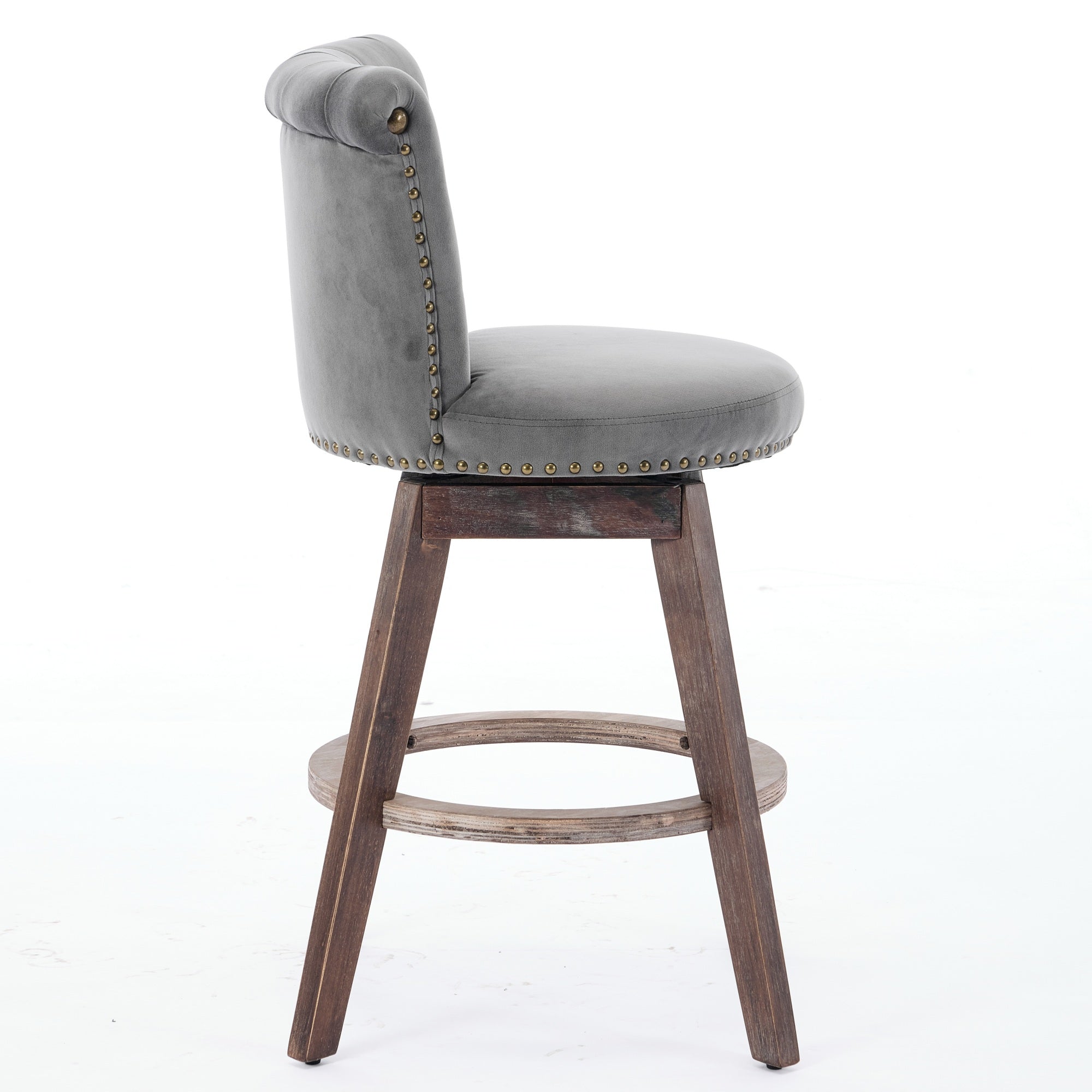 PAPROOS Velvet Bar Stools Set of 2